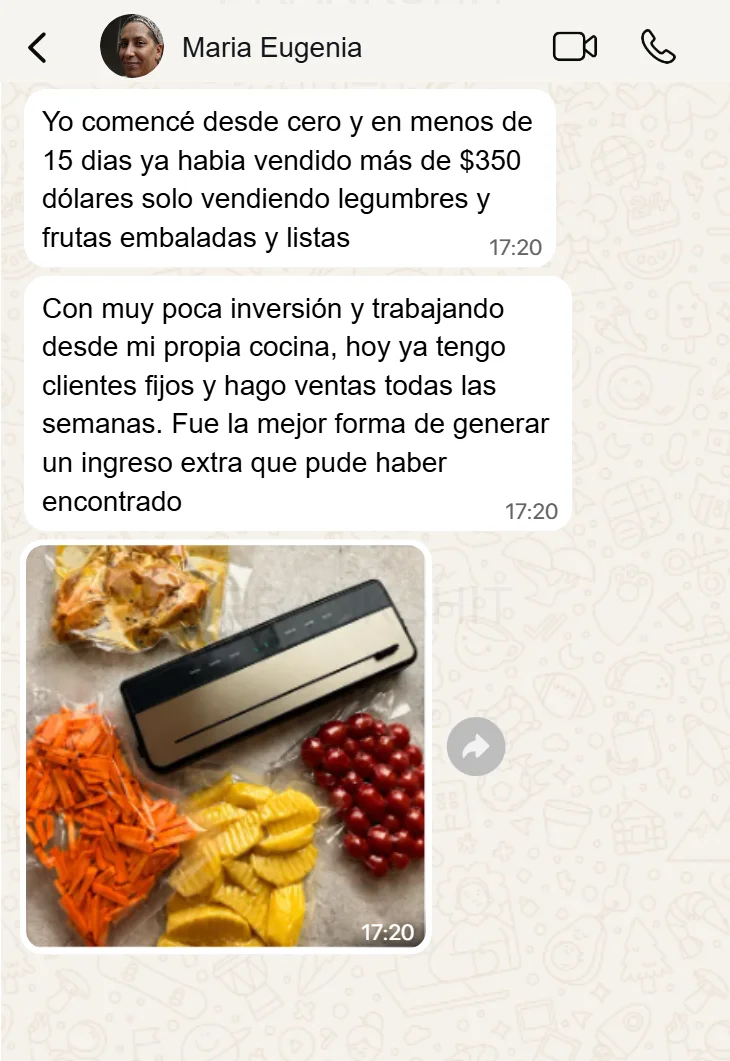Testimonio de Maria Eugenia por WhatsApp