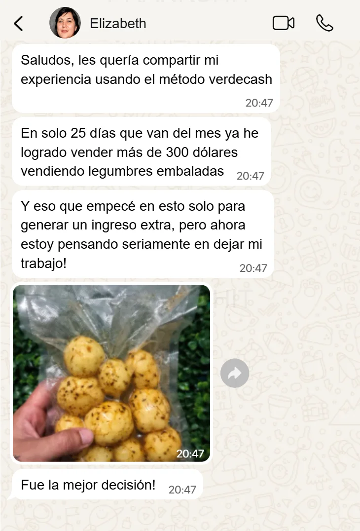 Testimonio de Elizabeth por WhatsApp